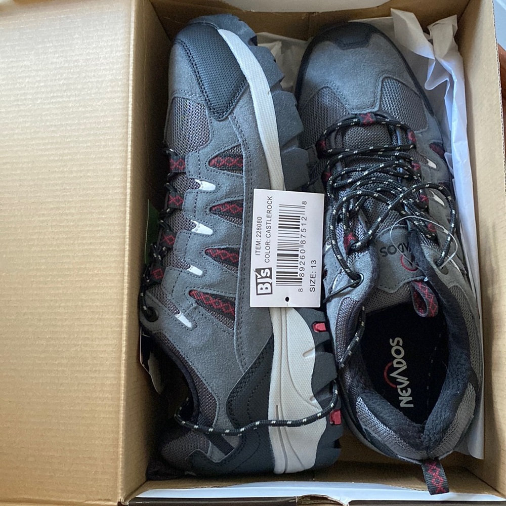 Grey walking sneakers